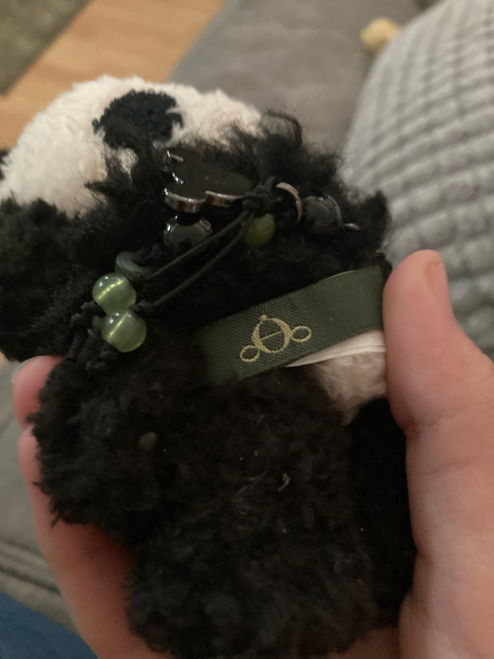 Skullpanda Green & Black Plush Keychain - SKULLPANDA no box or tag - Picture 2 of 9
